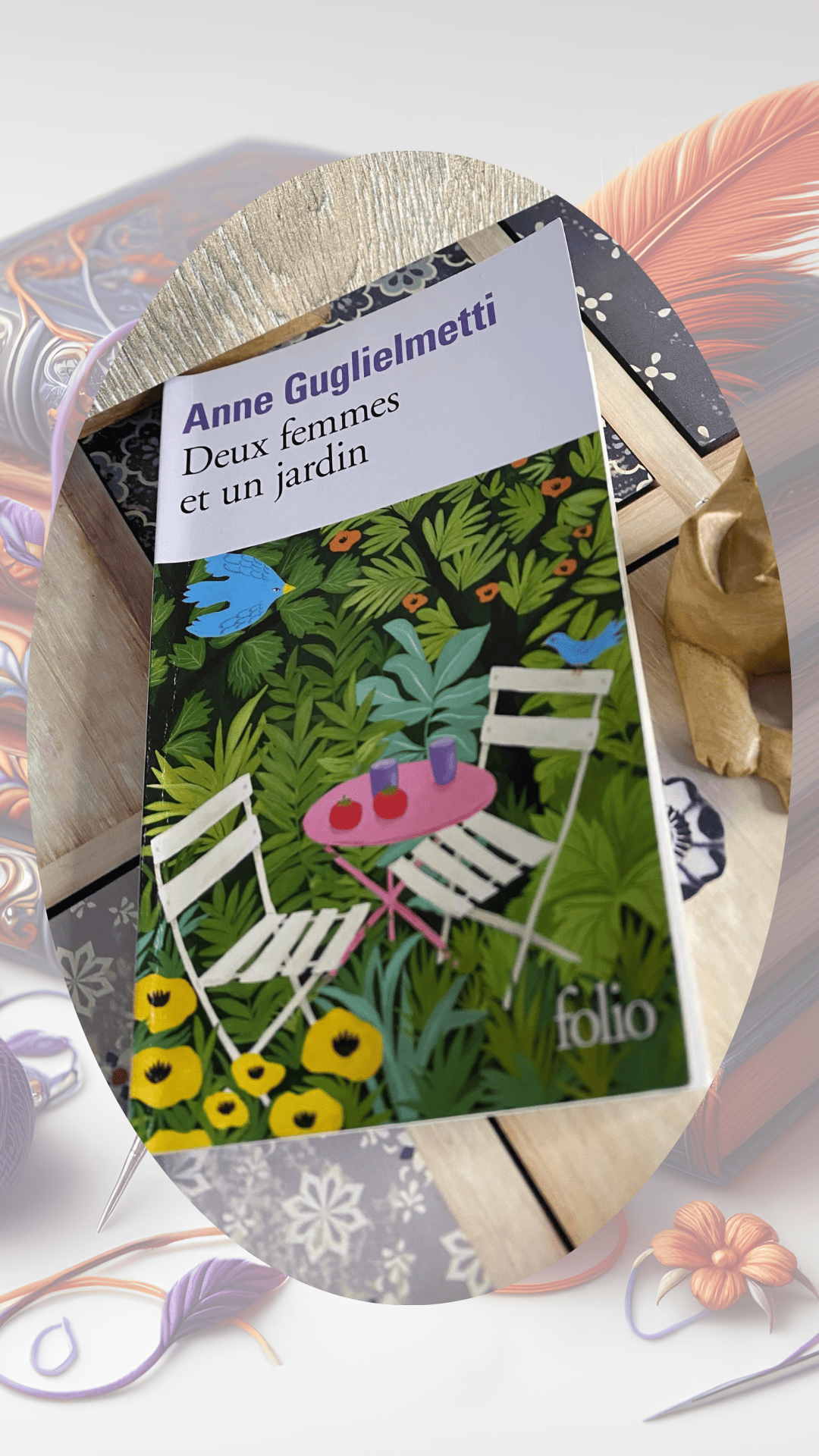 deux-femmes-et-un-jardin photo du livre chaise dans un jardin