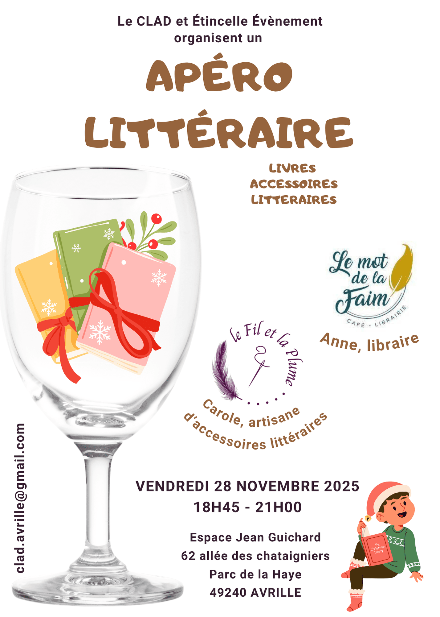 livres dans un verre pour affiche apero litteraire 