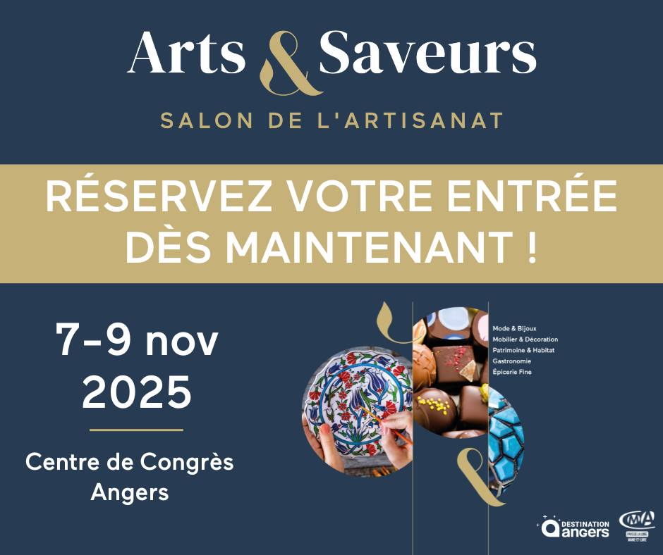 affiche arts et saveurs d'exception angers 2025 avec photo de créations