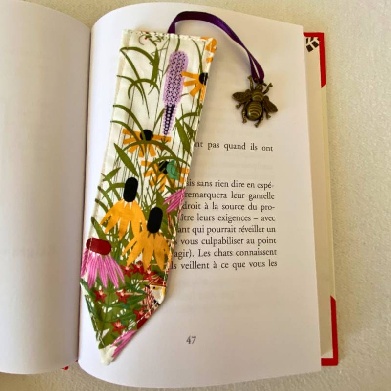 marque-page-abeille chat avec texte pas de panique